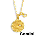 Shangjie OEM 12 constel pendant necklace copper zircon 18k gold pendant small necklaces